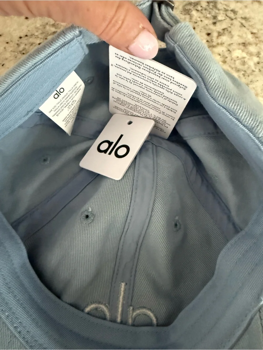 ALO Washed Off-Duty Baseball Cap, Light Denim